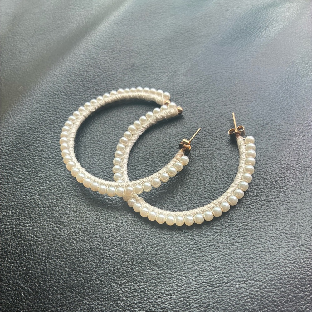 Pearl Hoop Earrings